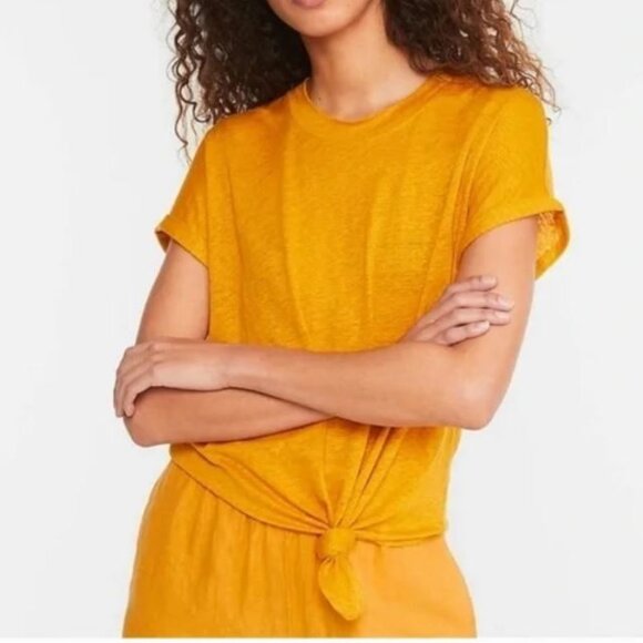 😍 3x $25 Clearance NWOT Lou & Grey Loft Linen Tie Knot Front Shirt Women Size S - Picture 1 of 6